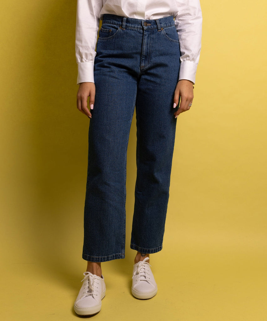 Blue / 34 Straight Crop Jeans Miaki Swiss Made Womenswear