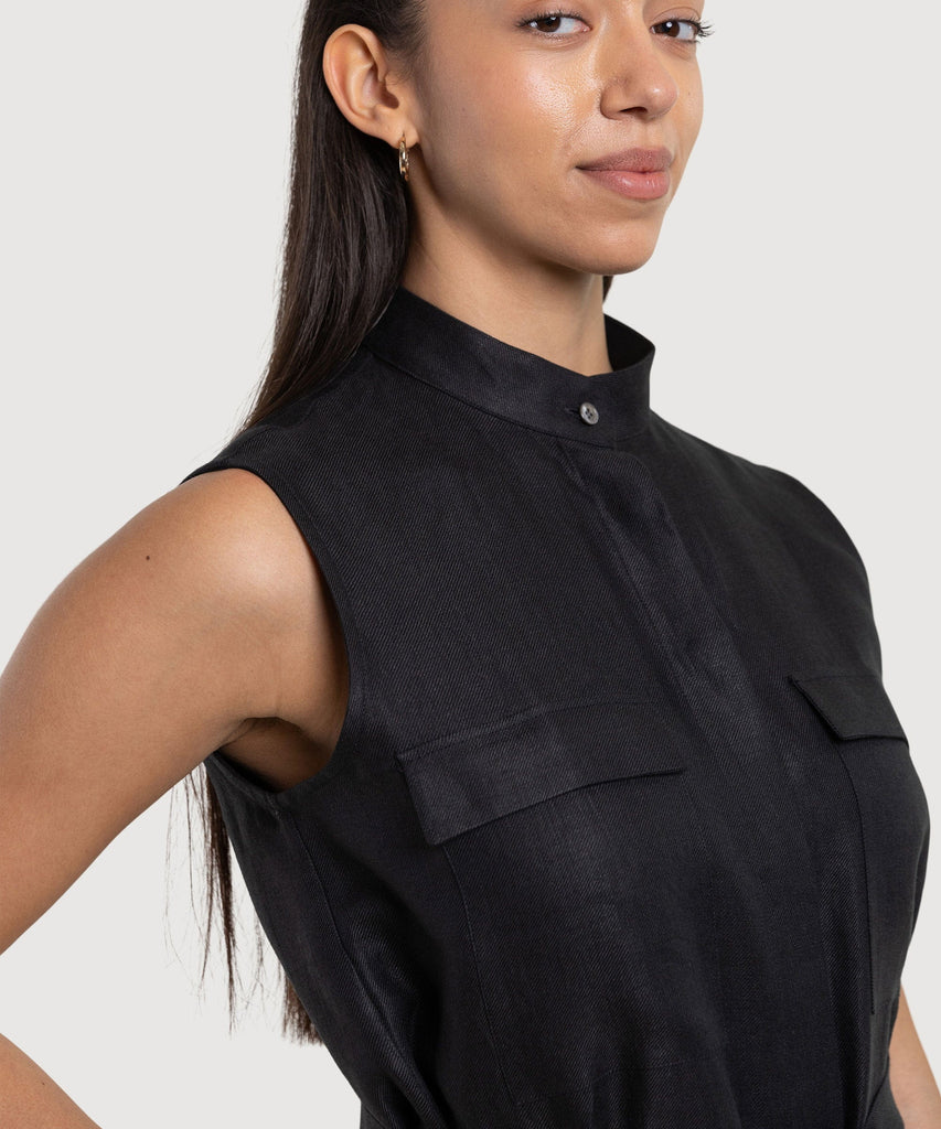 Sleeveless Safari Shirt Miaki Swiss Made Womenswear