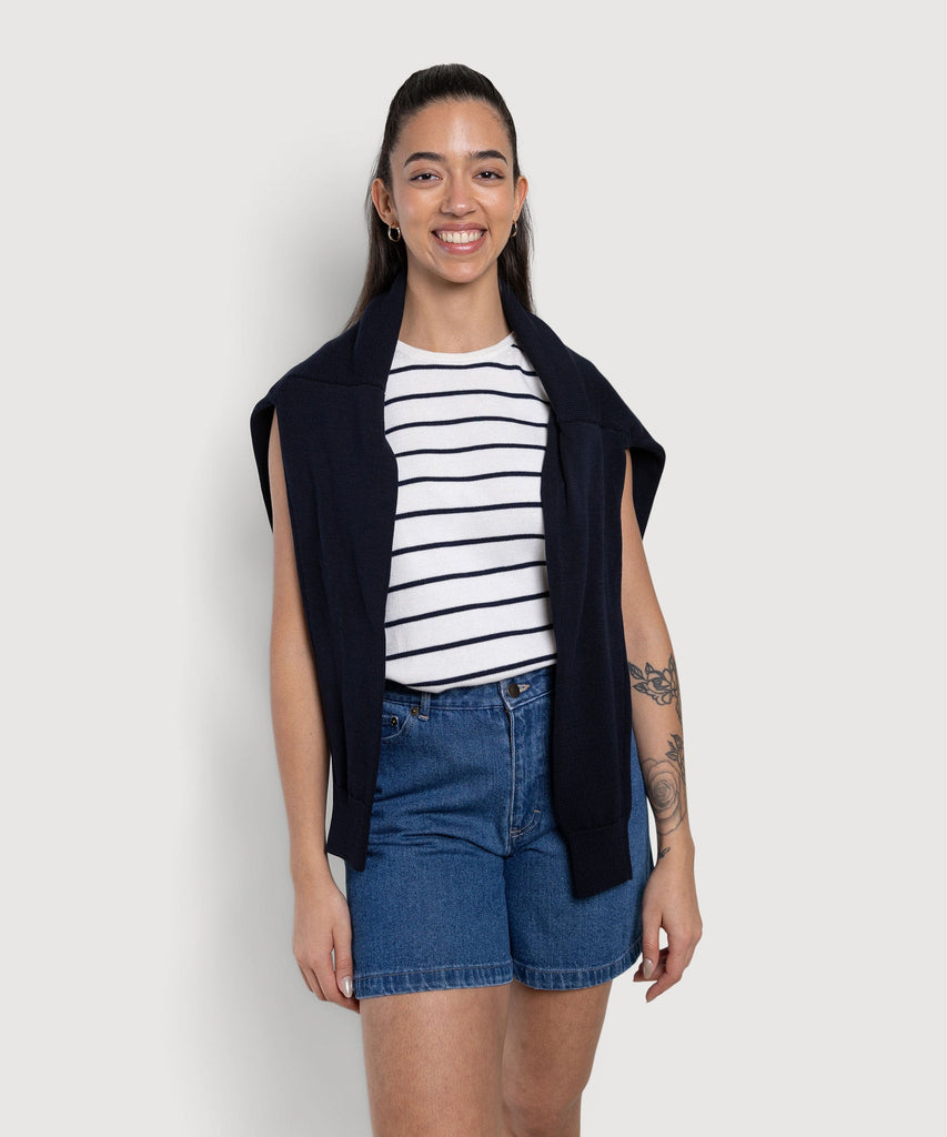 Knitted Sleeveless Cotton Sweater Miaki Swiss Made Womenswear