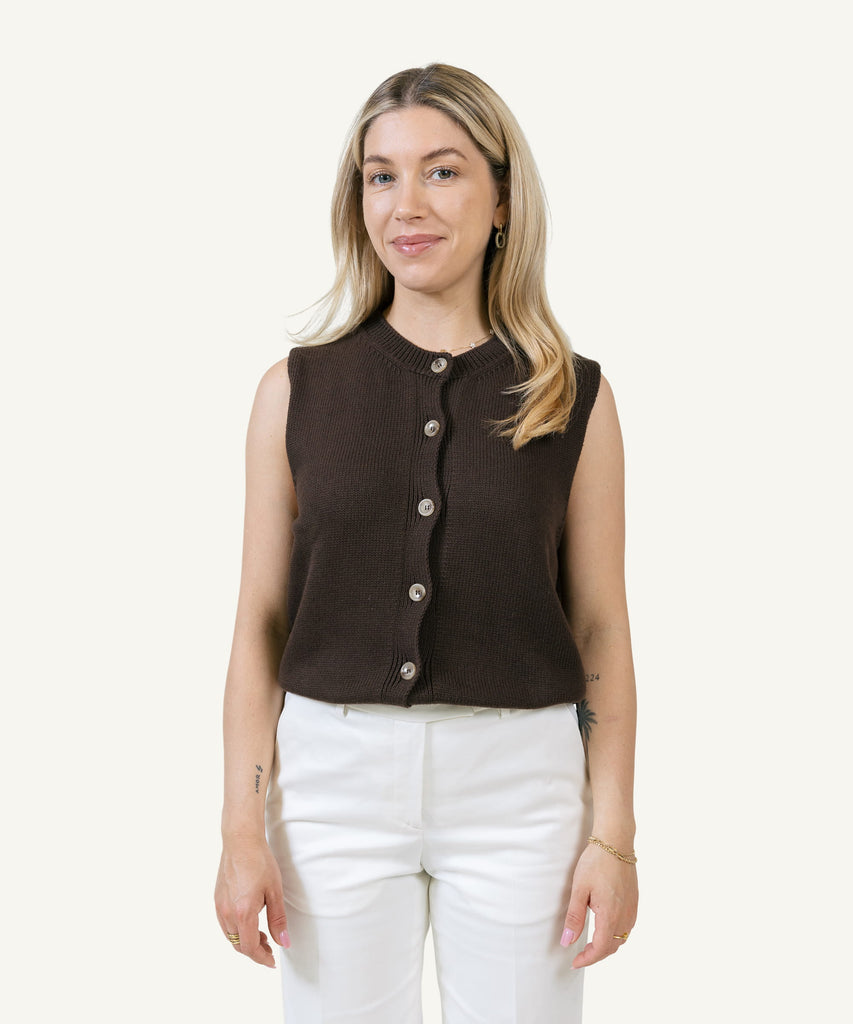 Knitted Cotton Vest Miaki Swiss Made Womenswear