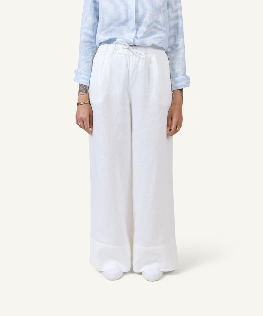 Palazzo Linen Trousers Miaki Swiss Made Womenswear