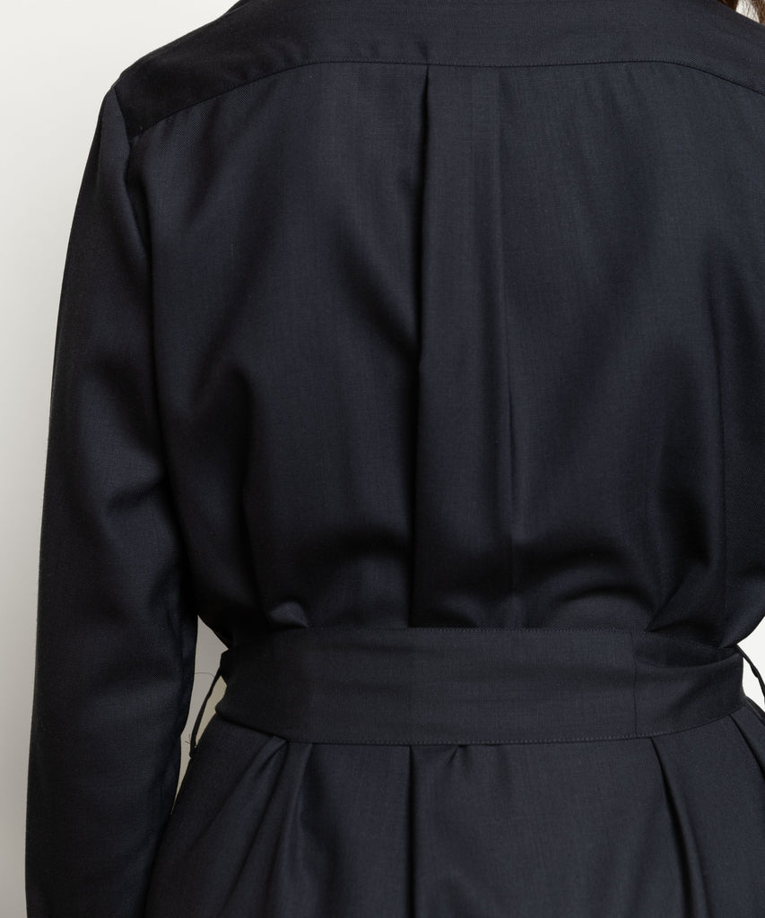 Long Wool Shirt Dress Miaki Swiss Made Womenswear