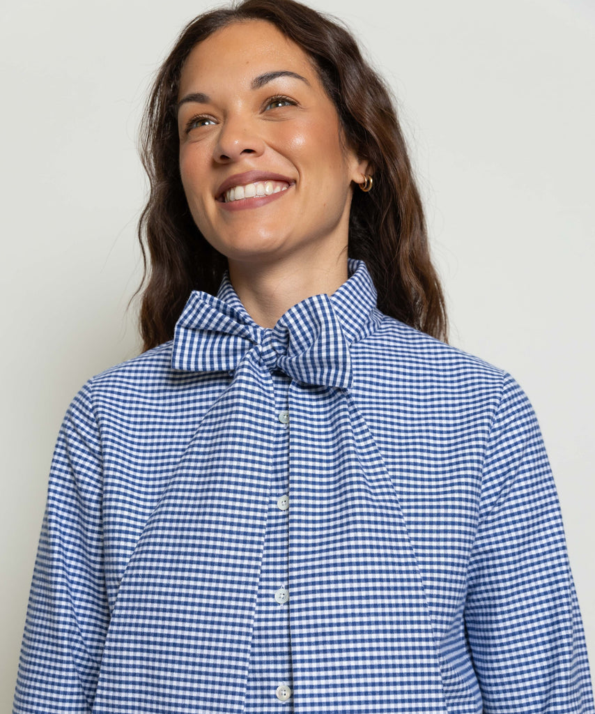 Everyday Check Shirt with Bow Miaki Swiss Made Womenswear