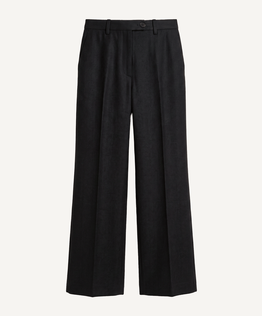 Wide Leg Flannel Trousers