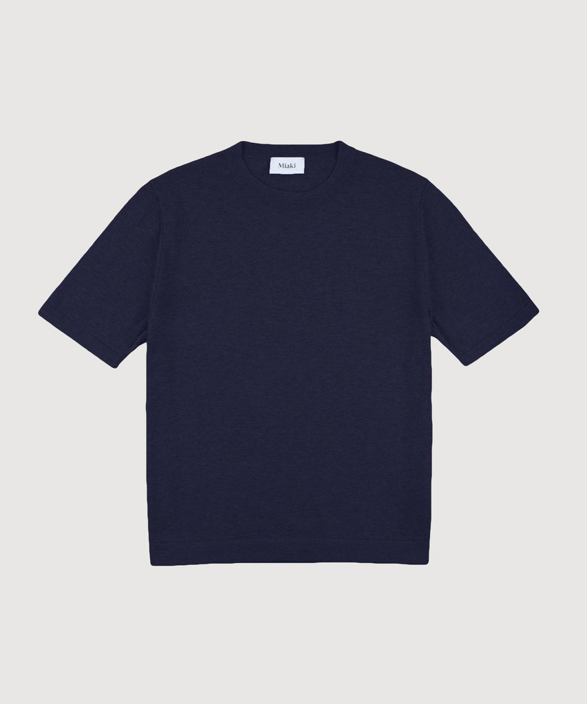 Navy / XS Short Sleeve Sweater Miaki Swiss Made Womenswear