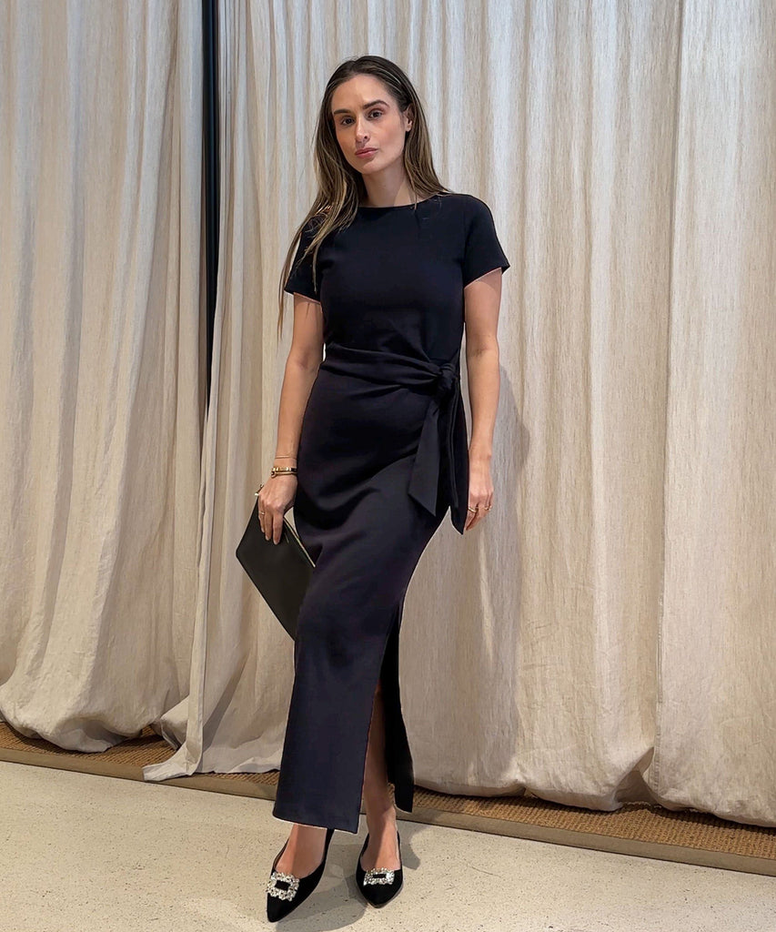 Black / XS Jersey Knot Dress Miaki Swiss Made Womenswear