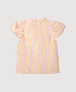 Pink/Yellow / XS Butterfly Linen Stripe Top Miaki Swiss Made Womenswear