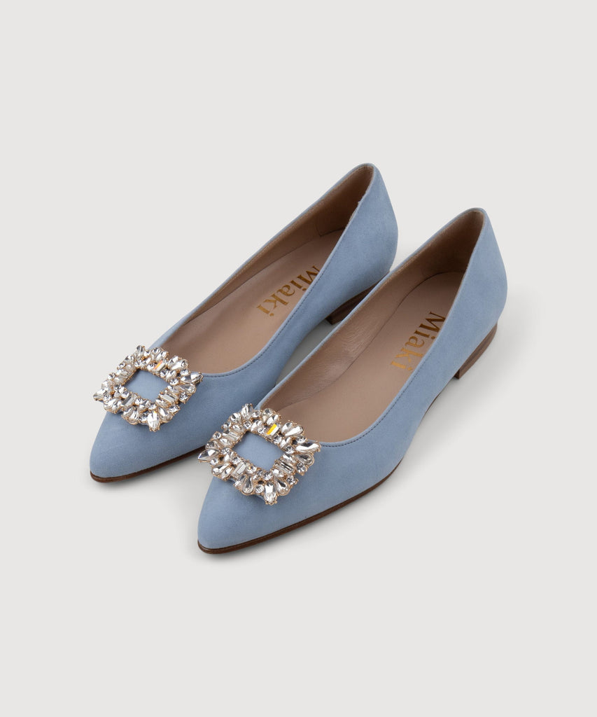 Light Blue / 36 Buckle Slipper Miaki Swiss Made Womenswear