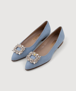 Light Blue / 36 Buckle Slipper Miaki Swiss Made Womenswear