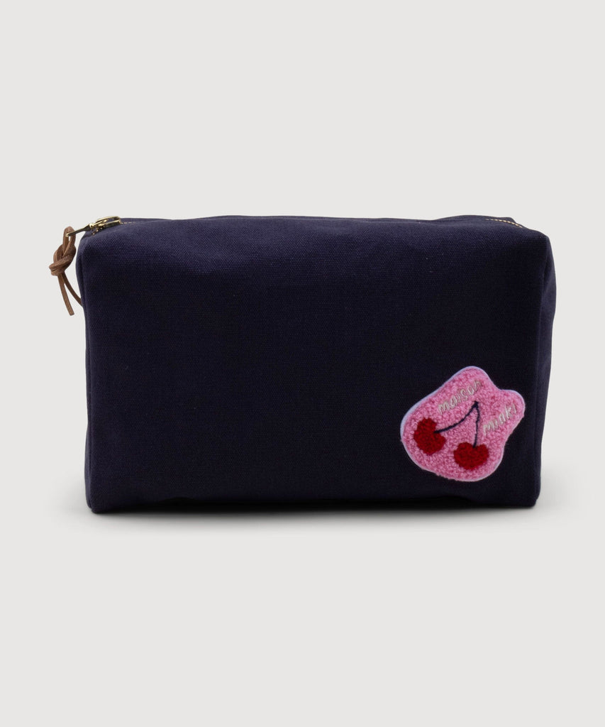 Navy / One Size Washbag Large Cherry Miaki Swiss Made Womenswear