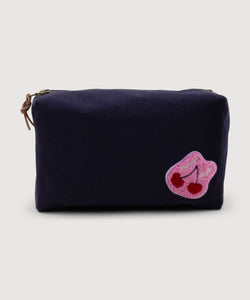 Navy / One Size Washbag Large Cherry Miaki Swiss Made Womenswear