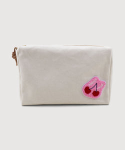 Cream / One Size Washbag Large Cherry Miaki Swiss Made Womenswear
