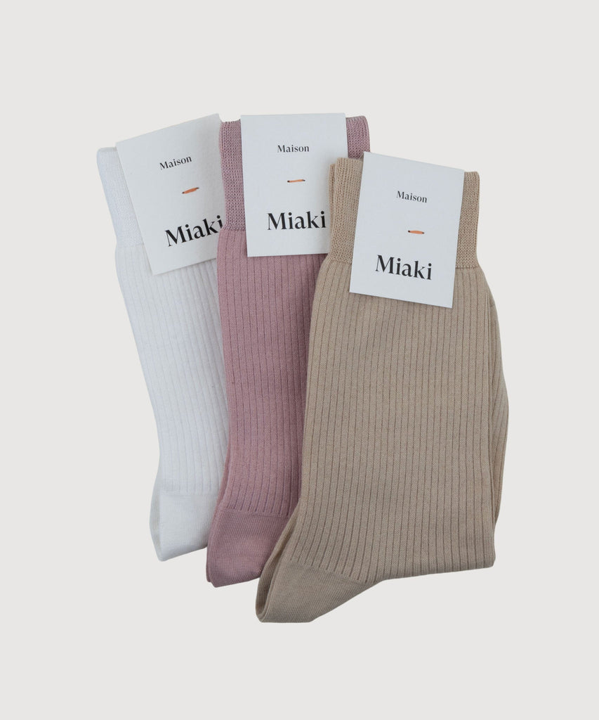 Ribbed Cotton Socks Miaki Swiss Made Womenswear