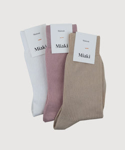 Ribbed Cotton Socks Miaki Swiss Made Womenswear