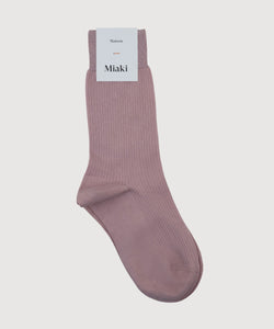Light Pink / 36/38 Ribbed Cotton Socks Miaki Swiss Made Womenswear