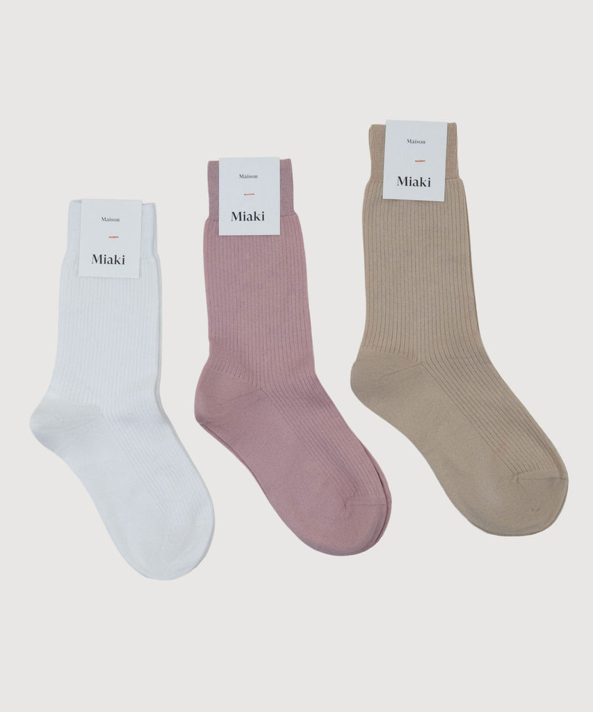Ribbed Cotton Socks Miaki Swiss Made Womenswear