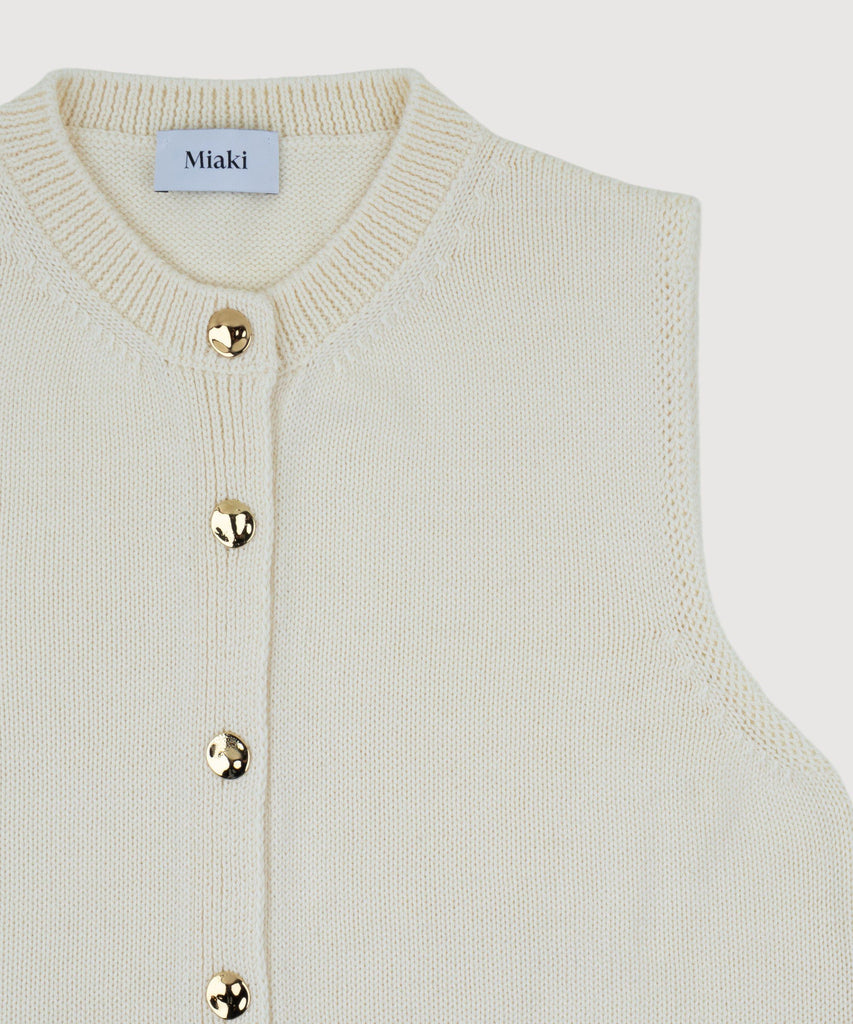 Knitted Cotton Vest Miaki Swiss Made Womenswear