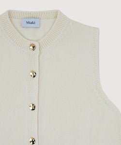 Knitted Cotton Vest Miaki Swiss Made Womenswear