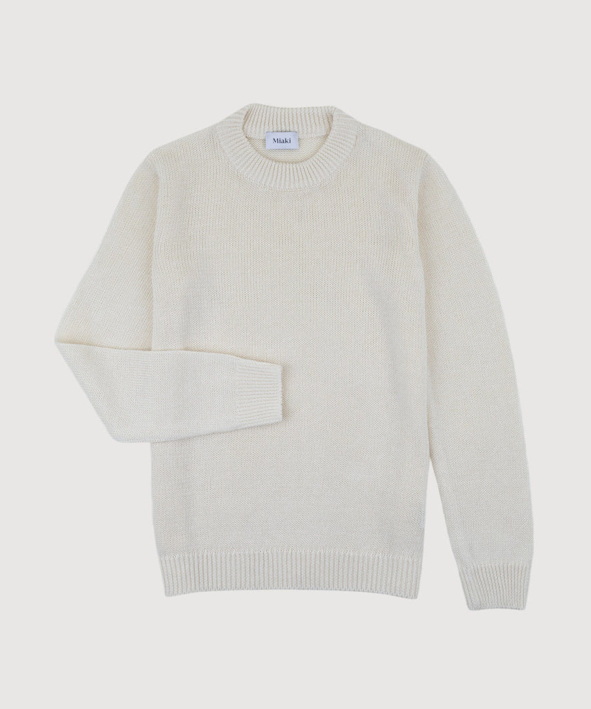 Ivory / XS Linen Sweater Miaki Swiss Made Womenswear