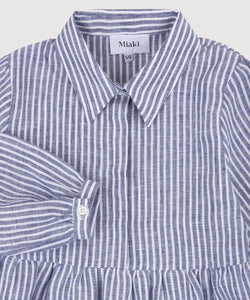 Kids Striped Relaxed Short Shirt Dress Miaki Swiss Made Womenswear