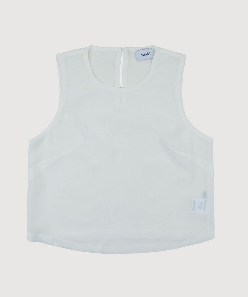 Cream / 34 Sleeveless Silk Top Miaki Swiss Made Womenswear