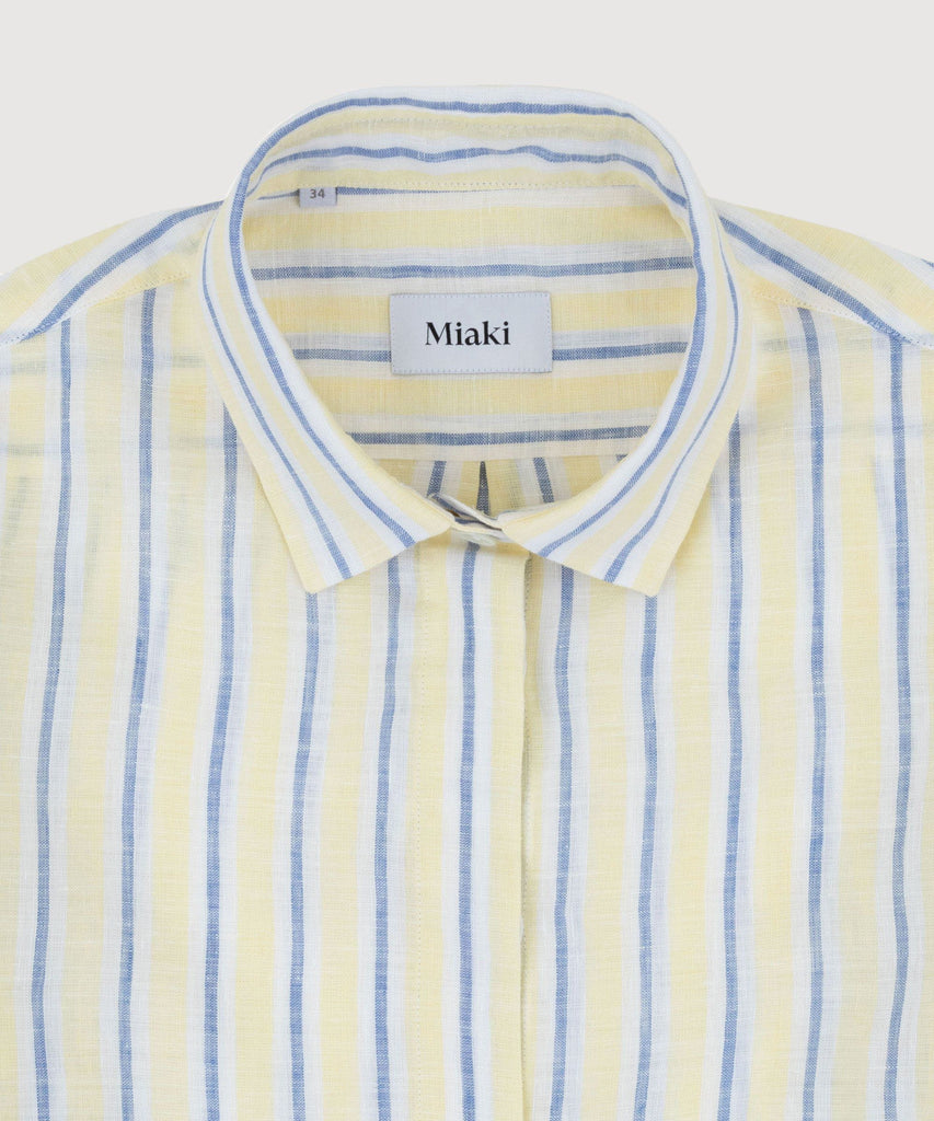 Striped Relaxed Linen Shirt Miaki Swiss Made Womenswear