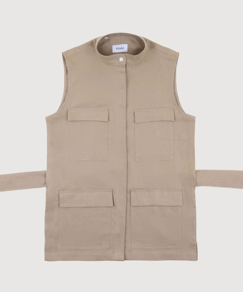 Sleeveless Safari Shirt Miaki Swiss Made Womenswear