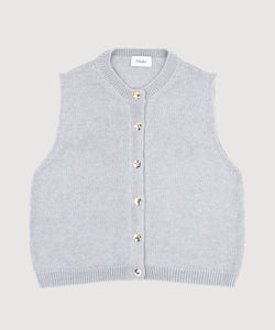 Grey / XS Knitted Cotton Vest Miaki Swiss Made Womenswear