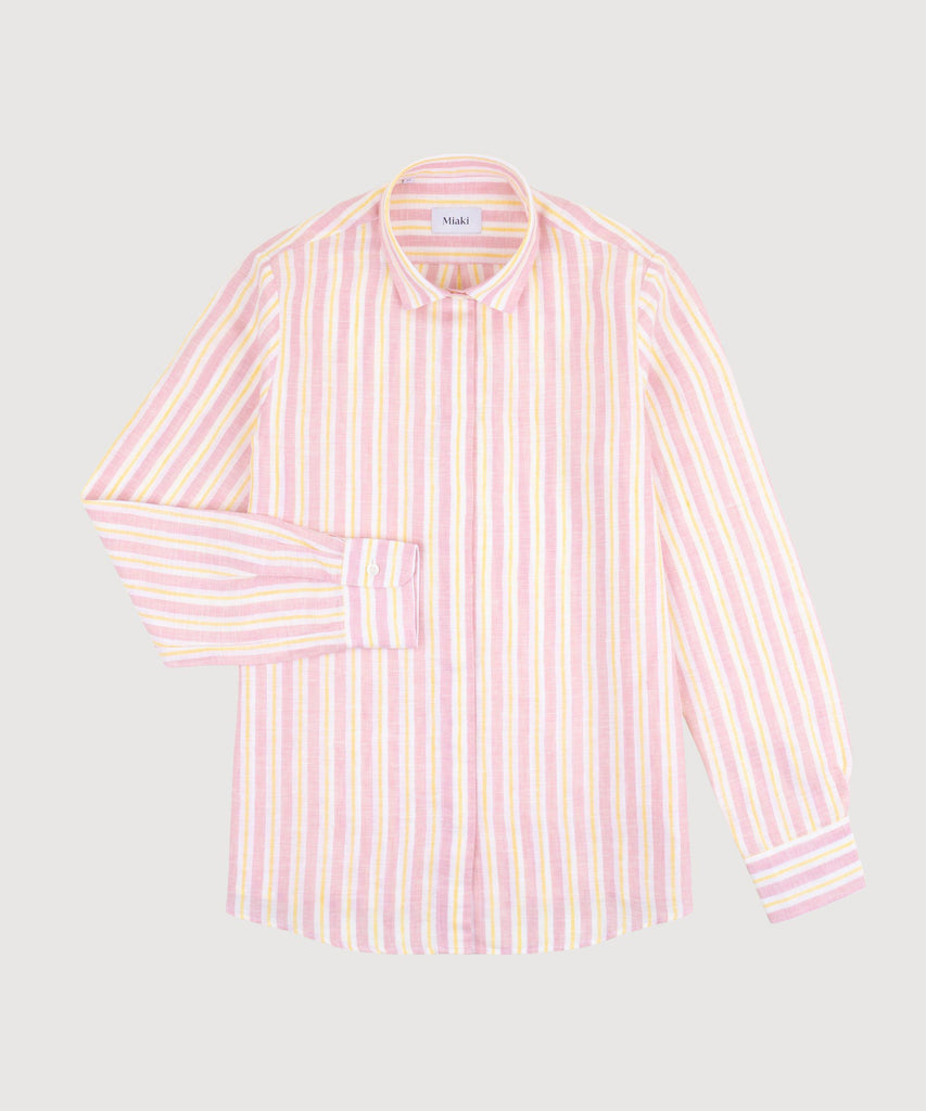 Striped Relaxed Linen Shirt Miaki Swiss Made Womenswear
