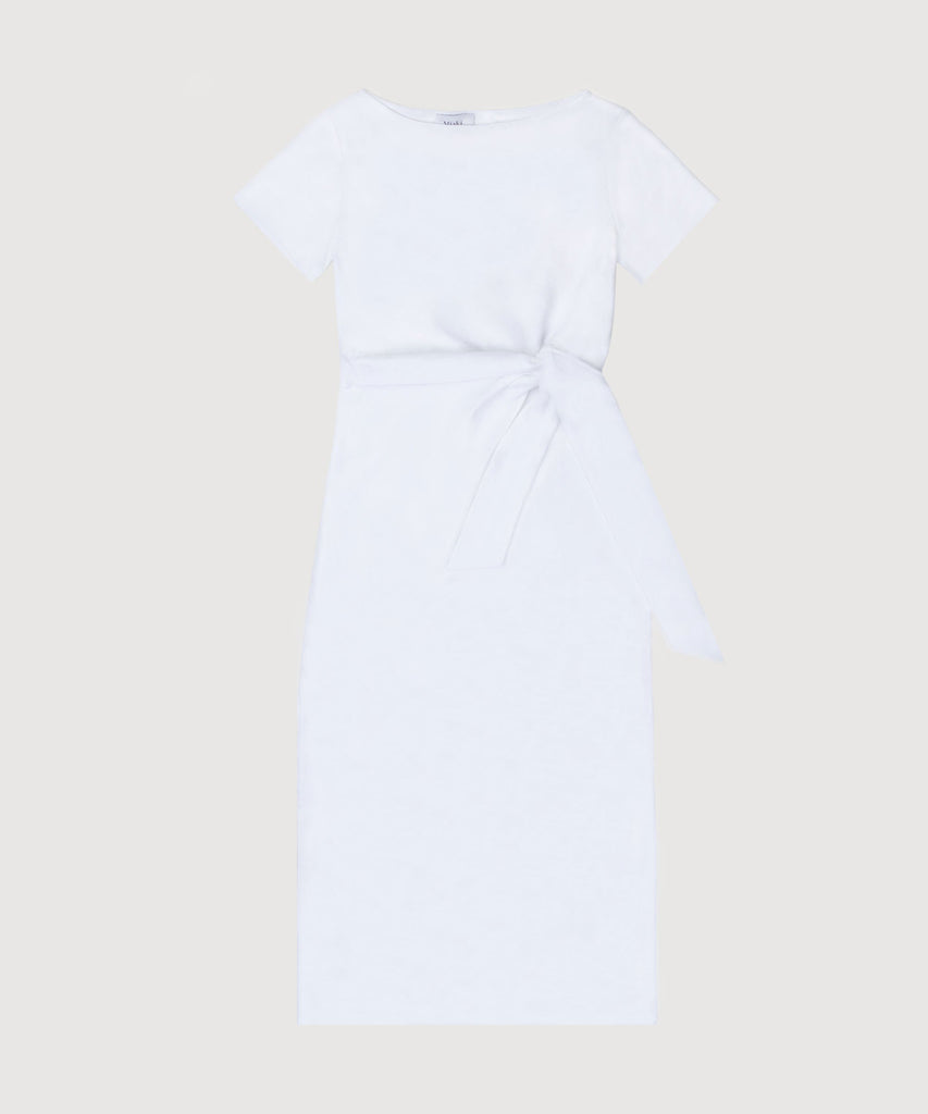 White / XS Jersey Knot Dress Miaki Swiss Made Womenswear