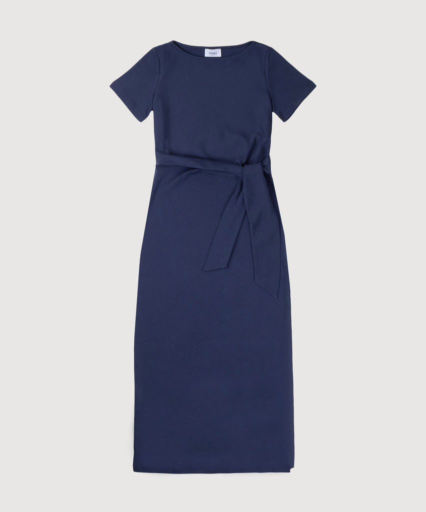 Navy / XS Jersey Knot Dress Miaki Swiss Made Womenswear