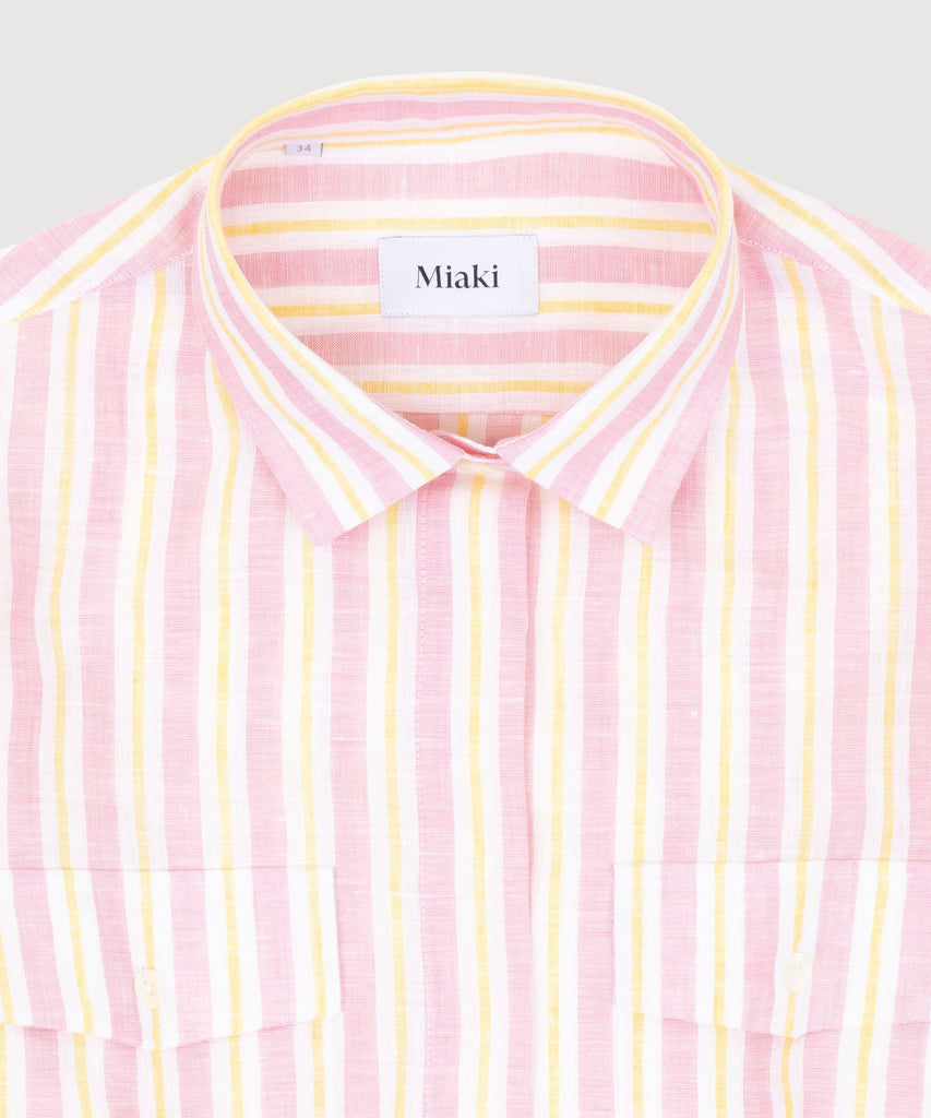 Striped Linen Shirt Dress Miaki Swiss Made Womenswear