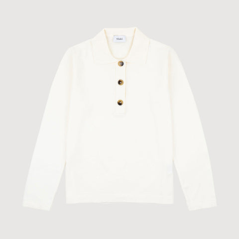Cream / XS Polo Cotton Sweater Miaki Swiss Made Womenswear