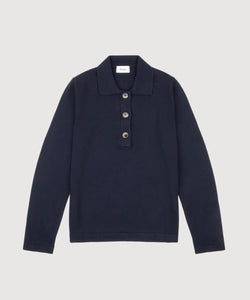 Navy / XS Polo Cotton Sweater Miaki Swiss Made Womenswear