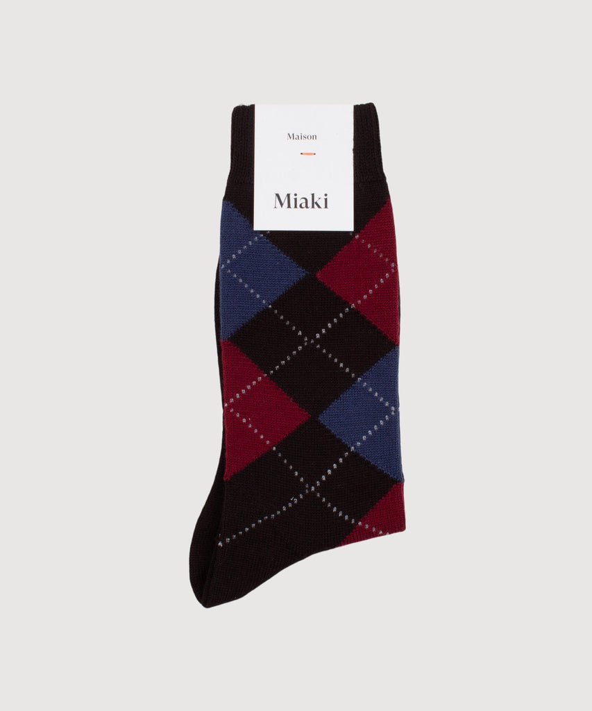 Argyle Wool Socks Miaki Swiss Made Womenswear