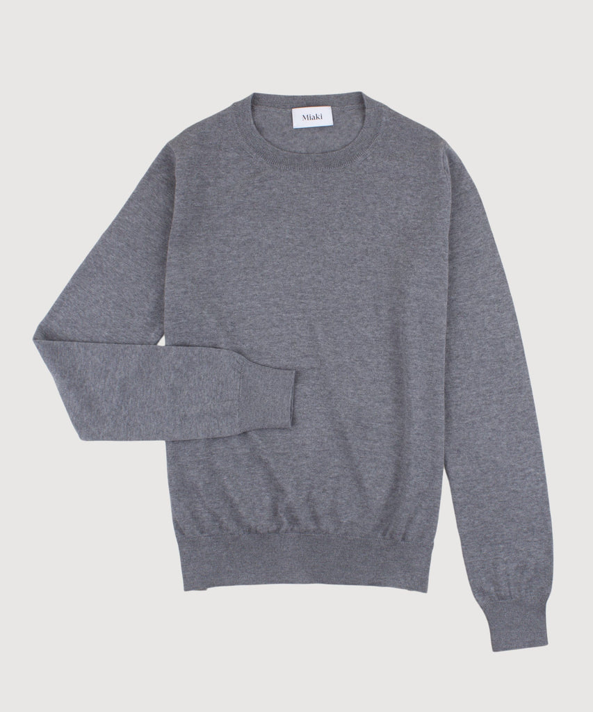 Classic Grey / XS Wool Roundneck Sweater Miaki Swiss Made Womenswear