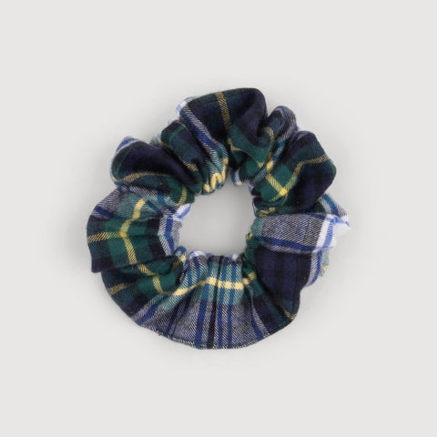 Blue Check / One Size Flannel Scrunchie Miaki Swiss Made Womenswear