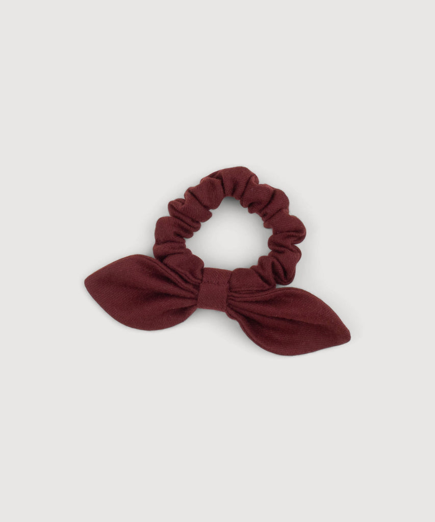 Bordeaux / One Size Cashmere Bow Scrunchie Miaki Swiss Made Womenswear