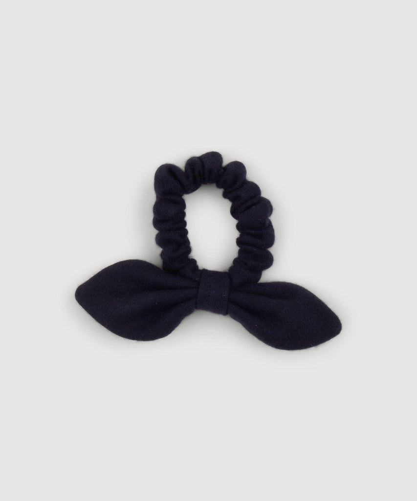 Navy / One Size Cashmere Bow Scrunchie Miaki Swiss Made Womenswear