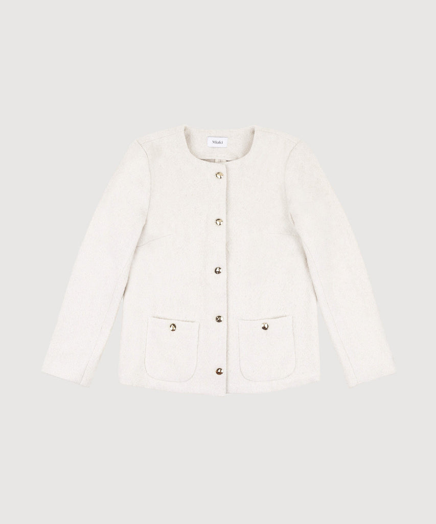 Long Tweed Blazer Miaki Swiss Made Womenswear