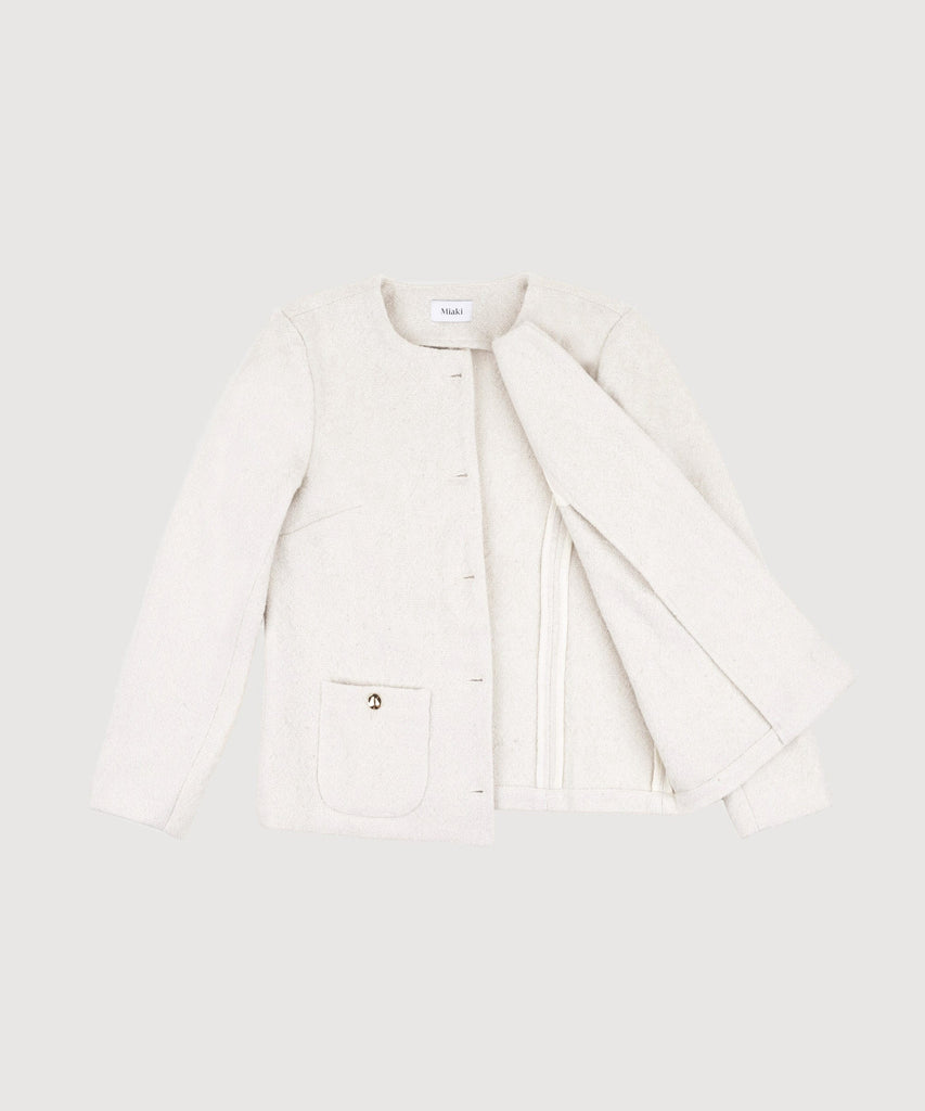 Long Tweed Blazer Miaki Swiss Made Womenswear