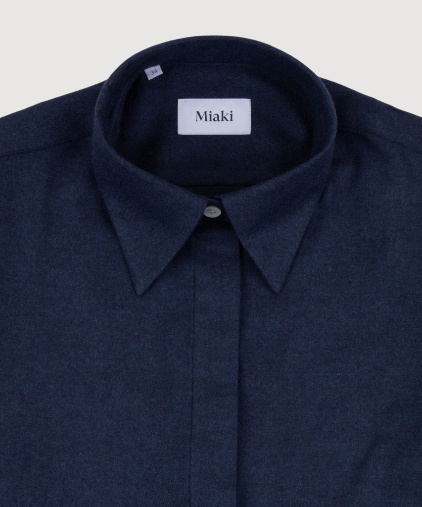 Everyday Herringbone Flannel Shirt Miaki Swiss Made Womenswear