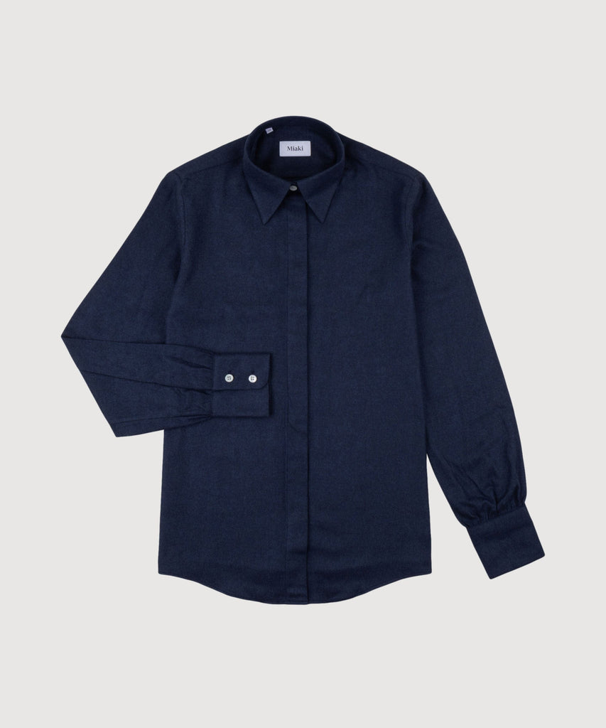 Everyday Herringbone Flannel Shirt Miaki Swiss Made Womenswear