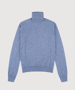 Light Blue / XS Wool Rollneck Sweater Miaki Swiss Made Womenswear