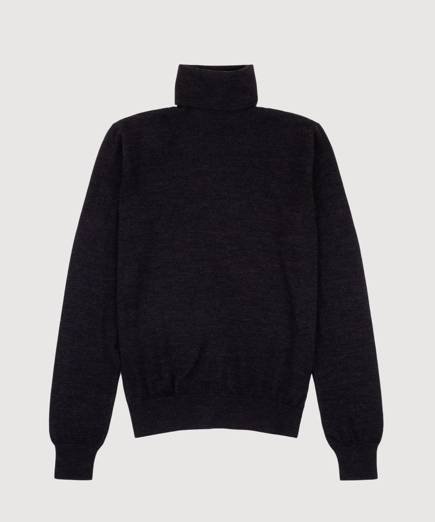 Black / XS Wool Rollneck Sweater Miaki Swiss Made Womenswear
