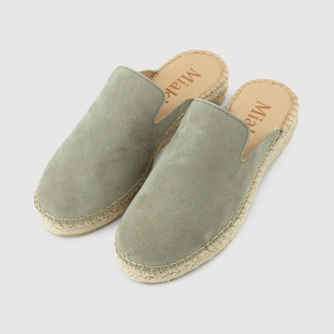 Olive / 36 Suede Espadrille Mules Miaki Swiss Made Womenswear