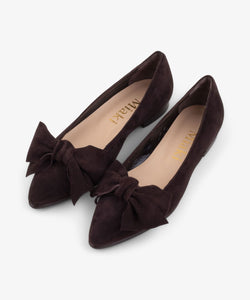 Suede Bow Flats Miaki Swiss Made Womenswear