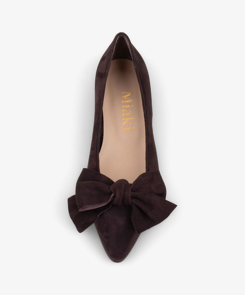 Suede Bow Flats Miaki Swiss Made Womenswear