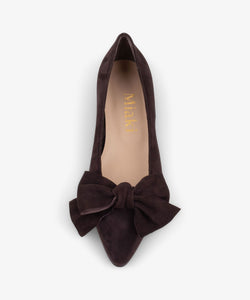 Suede Bow Flats Miaki Swiss Made Womenswear