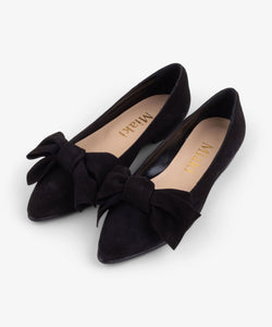 Suede Bow Flats Miaki Swiss Made Womenswear